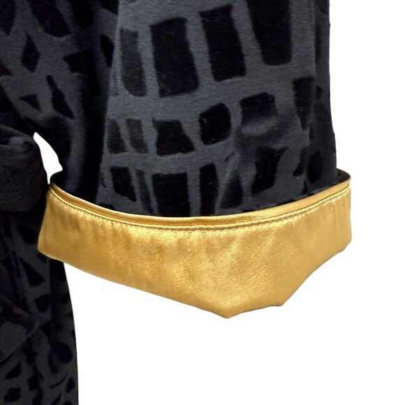 NATORI Black Velvet Robe Size Small Womens Vintage Luxury Loungewear - Picture 5 of 13